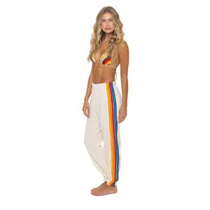 5 STRIPE SWEATPANTS - VINTAGE WHITE