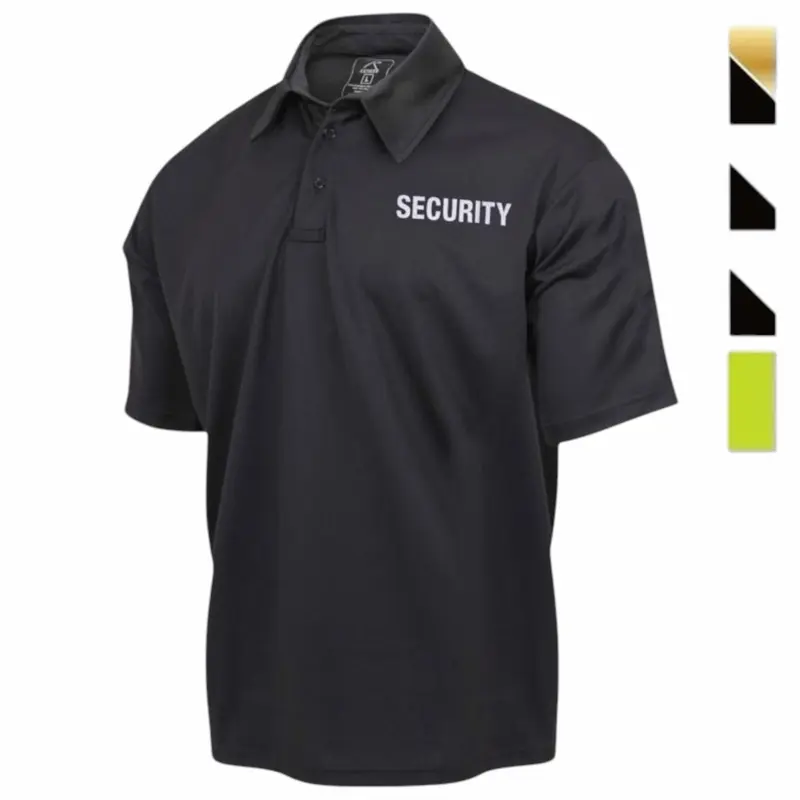 ROTHCO Men's Security Polo Shirt, Adult Fitted Cut Uniform Top in Sweat-Wicking Polyester Fabrics, Tagless Workwear