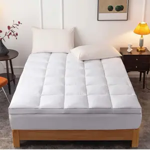 DROVAN Mattress Topper Queen Size - Extra Thick Mattress Pad Cover - Pillow Top Deep Pocket with Breathable 7D Spiral Fiber Filling Cooling Mattress Cover