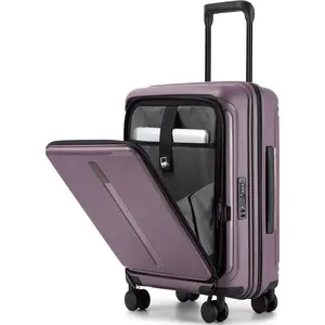 20" Expandable Carry  Luggage with Laptop Compartment,22x14x9 Airline Approved Hard Shell Spinner Top Opening Suitcase with Wheels TSA Lock,Travel Front open Hardside Luggage ()