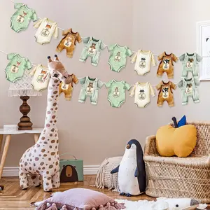 2pcs Woodland Animals Baby Shower Banner, Wall Decor Banner, Backdrop Banner, Neutral Forest Animals, Gender Reveal Party Decor, Party Decor Props, Woodland Baby Shower Decorations, Backdrops For Photoshoot