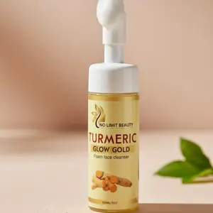 Glow Gold Turmeric Foam Face Cleanser for Facial Skincare girl shower Aloe Aloevera