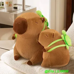Capybara Plush Cute Capybara Stuffed Animal Kawaii Plush Toy with Turtle Backpack Capybara Gifts Cute Plush Pillow Birthday for Kids Boys Girls