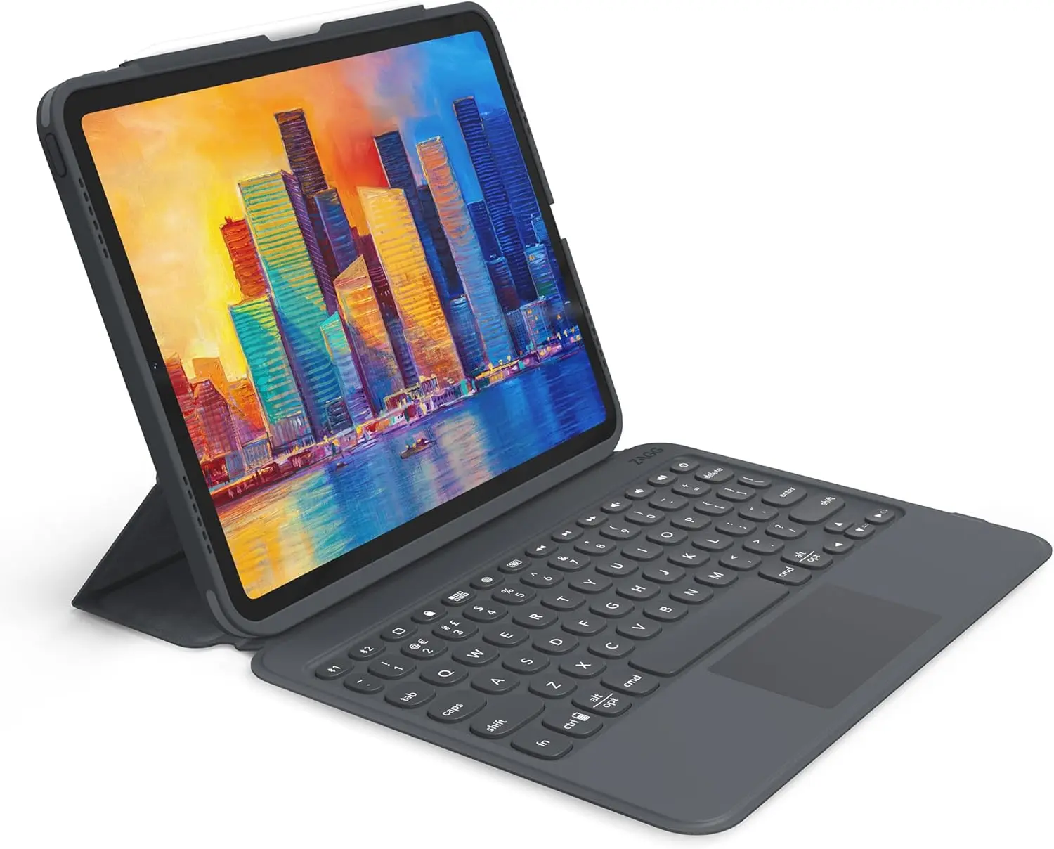 ZAGG - Pro Keys Wireless Keyboard with Trackpad and Detachable Case - Compatible with The Apple iPad 9th Gen 10.2"  iPad 10.2" Pro - Charcoal