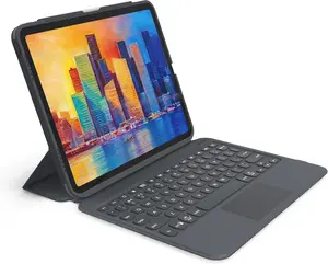 ZAGG - Pro Keys Wireless Keyboard with Trackpad and Detachable Case - Compatible with The Apple iPad 9th Gen 10.2"  iPad 10.2" Pro - Charcoal