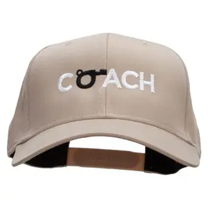 Coach Whistle Embroidered Solid Cotton Twill Pro Style Cap