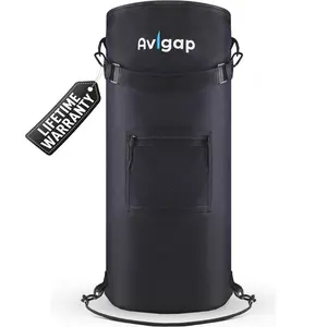 Boat Trash Can, 100% Odor & Leak Resistant, Portable, Reusable, 10-13 Gal Garbage Bag Snaps Inside, Easy to Install & Clean, Fishing, Sandbar, Kayak, Pontoon Boat Accessories Black
