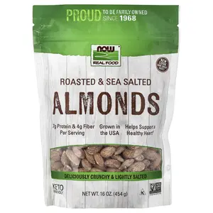 NOW Foods Real Food, Almonds, Roasted & Sea Salted, 16 oz (454 g)