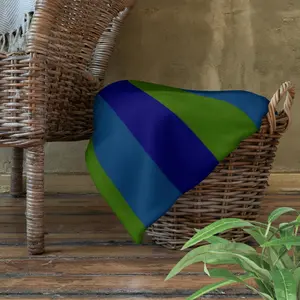 The Valerie "Multi- Rich Line Blue Green" - Throw Blanket