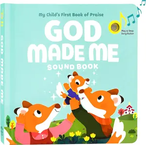 Hello 2 Kids God Made Me Christian Sound Books for Kids - 6 Bible Songs - Christening, Baptism Gifts for Boys and Girls - Religious Toys, Interactive Music Books for Toddlers - Baby Dedication