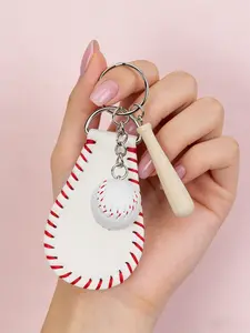 Creative baseball keychain, realistic sports baseball keychain, baseball, baseball bat and glove shaped bag charm, fashionable couple small gift pendant, sports souvenir gift, unisex mini baseball bag pendant