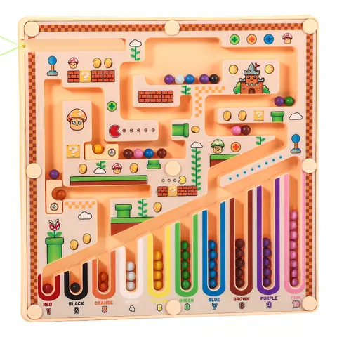 Magnetic Maze Ball Puzzle Toy for Kids, Creative Puzzle, Montessori Puzzles Gift, 2-In-1 Educational Game, Enhances Focus & Early Learning, Baby Developmental Gift, Maze Board