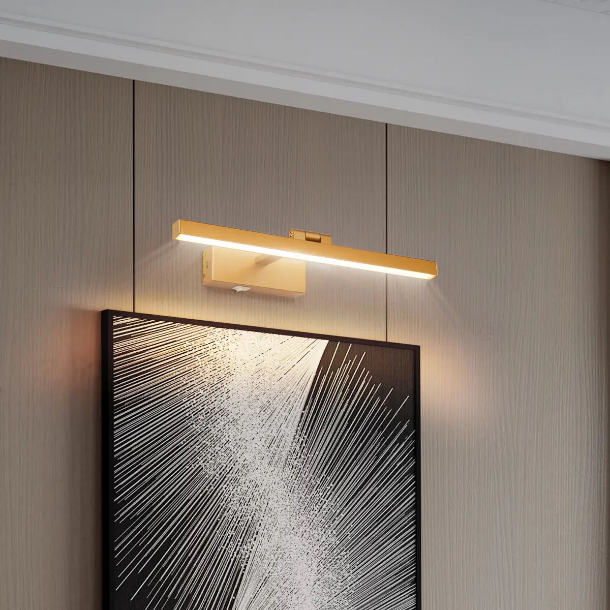 16inch Gold Bathroom Light Fixtures Over Mior Modern Dimmable LED Vanity Light for Bathroom Wall Lighting