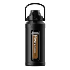 Heavy-Duty Borosilicate Glass Water Bottle with Tea Infuser | Armored Large Capacity Jug