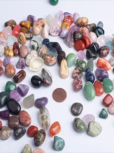80pcs Polished Stone Set - Hand Picked Natural Polished Crystal Bulk for Home Decor Landscaping