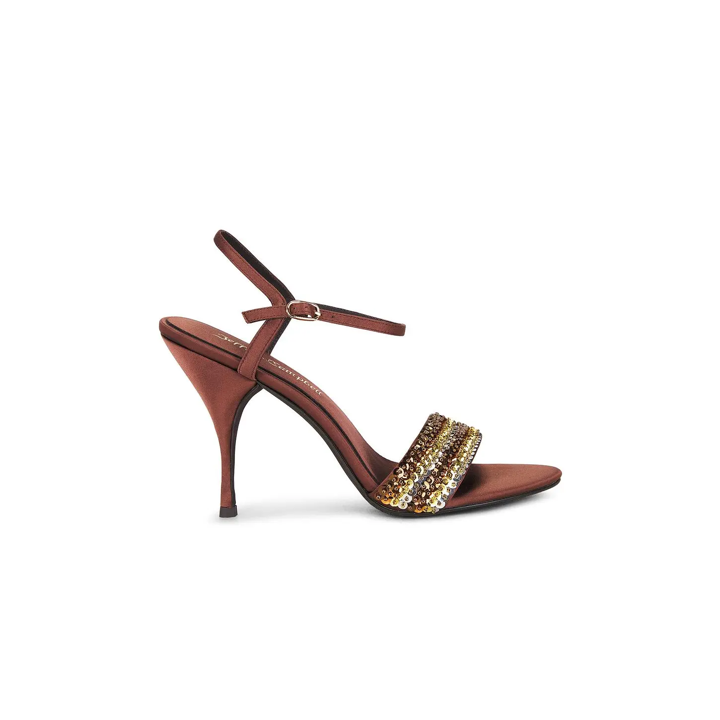 Jeffrey Campbell Saphi Sandal in Brown Satin Multi