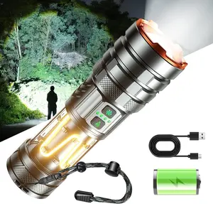 Rechargeable Led Flashlight, High Lumens Powerful Camping Flashlight, Super Bright Zoomable Flashlight with 11 Modes, Tactical Flashlight for Outdoor, Camping, Hiking, Emergency Use