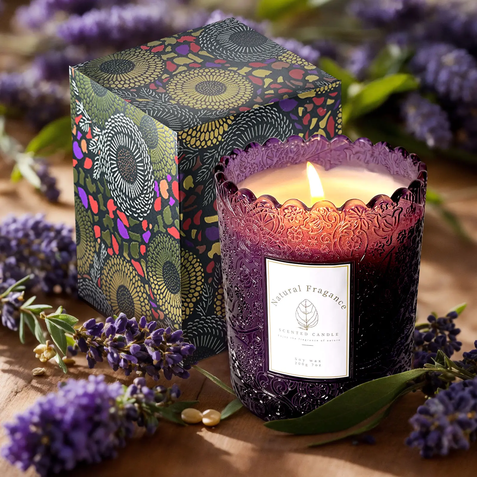 Scented Candle – Lavender Eucalyptus,Amber Cedar,Pear Freesia |  7 oz Natural Soy Wax | 40 Hours Clean Burn | Gift-Ready for Hosts & Gatherings | Elegant Home Decor | Christmas Gift