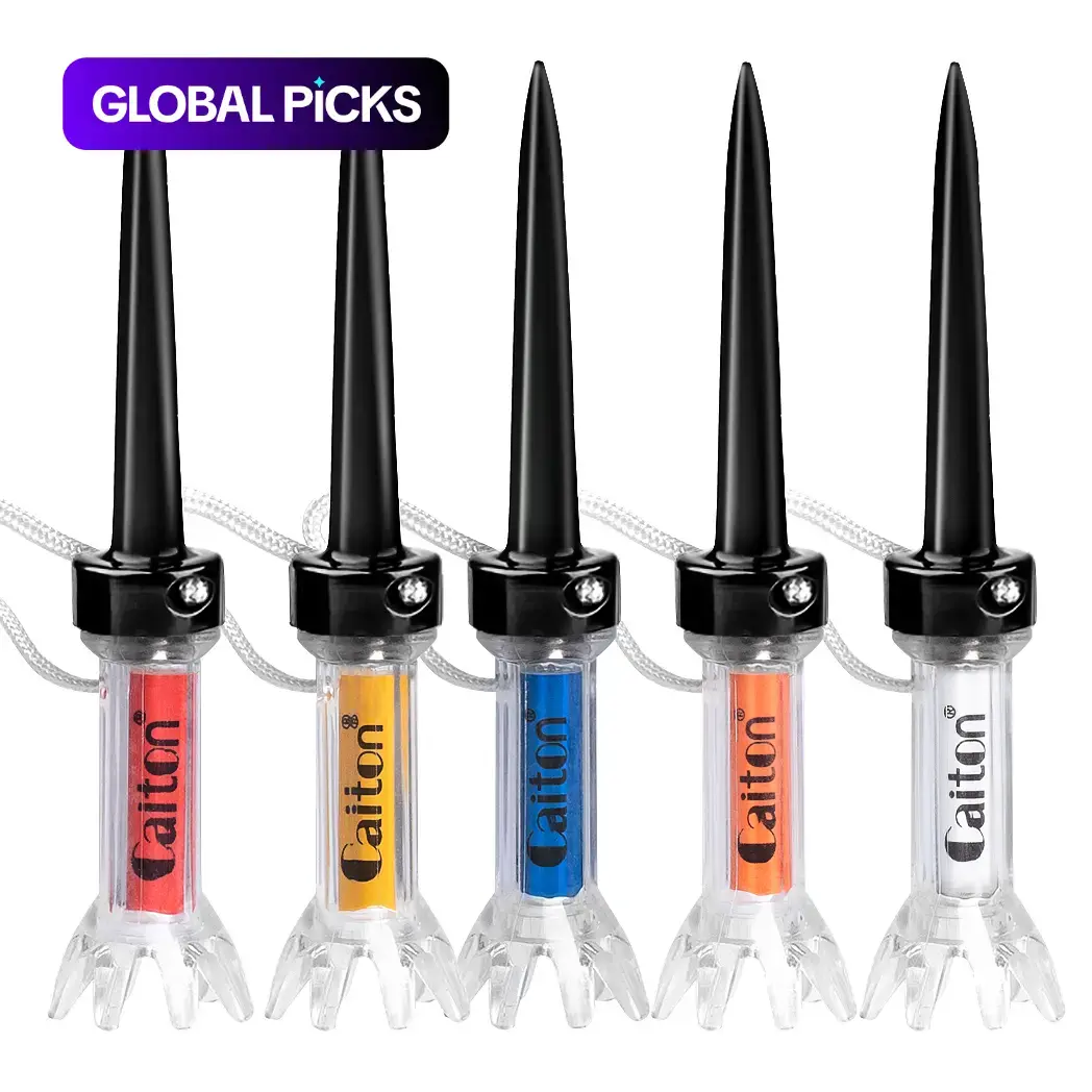 Caiton 5-Piece Magnetic Golf Tee Set with 360° Bounce Technology, Available in 3 Sizes, Golf Accessories, Durable Plastic Golf Tees for Enhanced Accuracy and Performance #GLOBAL PICKS