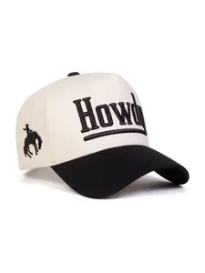 Unisex Howdy Embroidered Baseball Cap, Adjustable Outdoor Sun Protection Hat, Casual Striped Fitted Cap for Spring & Fall Travel