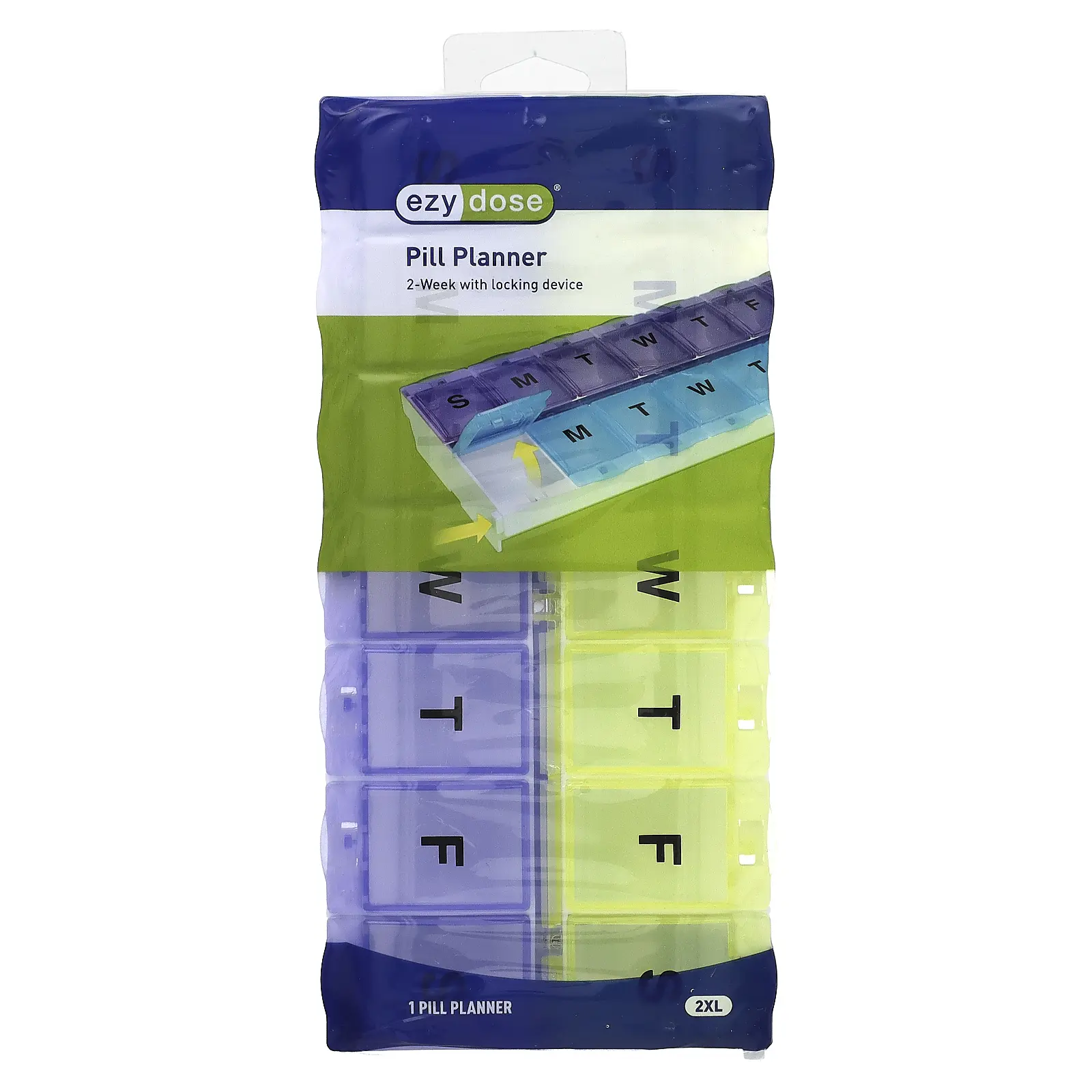 Ezy Dose 2-Week with Locking Device Pill Planner, 2XL, 1 Count