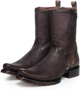 MEN'S CUADRA URBAN ENGRAVED BOVINE BOOT custom  boots Men's Western Wide Boot patron  boots Gabor Men's Black Leather Boots