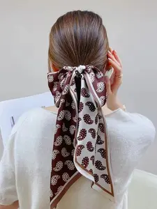 New Design Print Skinny Scarf, Paisley Pattern, Loose-Fitting, Casual Style, All Seasons, Women's Silk Scarf, Luxury Brand Foulard, Fashion Hair Scarves