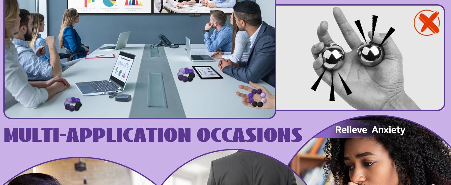 Silicone Magnetic Balls, Fidget Toys for Adults & Teens, 8PCS Stress Balls Sensory Toy, Quiet Magnet Desk Fidgets with Textured, ADHD Anxiety Relief Items, Fun Stocking Suffers Gifts