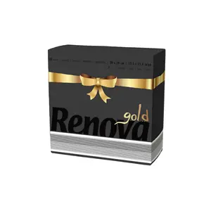 Renova 40 Premium Black Paper Napkins 2 Ply - Square - Versatile & Vibrant - Enhance Your Halloween, Casino, New Year's Eve Parties, and More - Add Elegance to Formal Dinners - Elevate Your Events