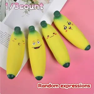 1 or 3 Creative, Unique, and Fun Memory Sand Toys: Realistic Banana-Shaped Squeeze Toy with Fillable Sand. This fruit-themed stress-relief toy returns to its original shape when squeezed. A unique and entertaining stress-relief tool, suitable for ages 12+