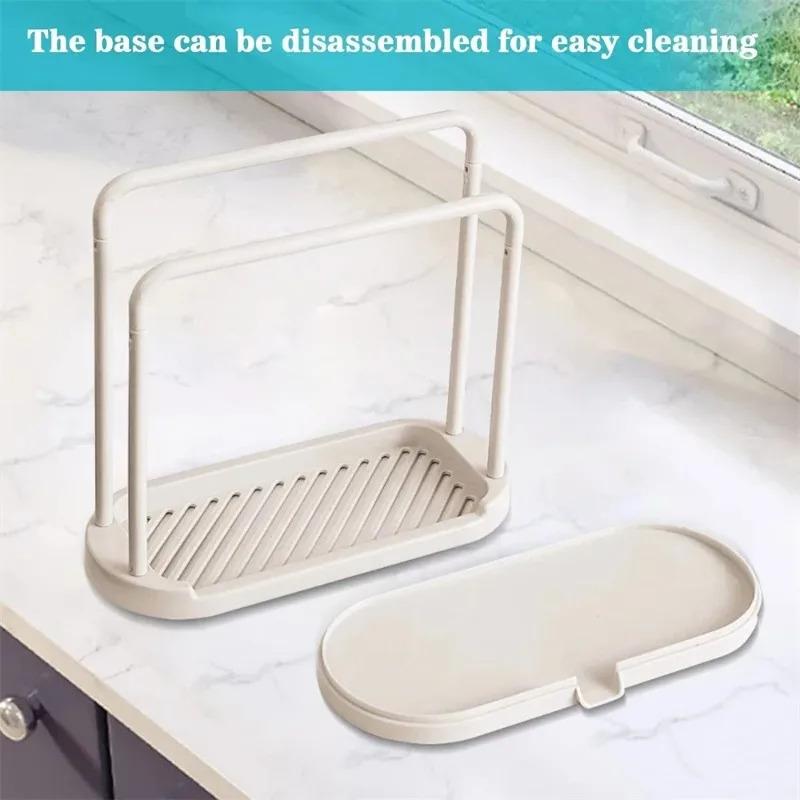 1PCS Detachable Kitchen Dishcloth Holder Rag Hanger Sink Sponge Holder Storage Rack Shelf For Bathroom Scrubber Brush Organizer 1PCS Detachable Kitchen Dishcloth Holder Rag Hanger Sink Sponge Holder Storage Rack Shelf For Bathroom Scrubber Brush Organizer