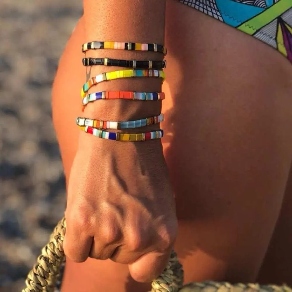 MOON GIRL Colorful Miyuki Bracelets for Women Trendy Charm Wrap Tila Delica Beads Boho Surf Pulseras Mujer Jewelry