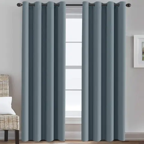 H.VERSAILTEX 2-Panel Grommet Blackout Curtains, Durable Thermal Insulated Drapes, Energy Saving Blackout Window Cover for Bedroom to Enhance Privacy