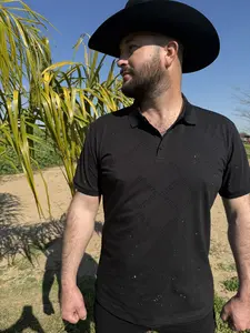 Diamond Rhinestone collar shirt black