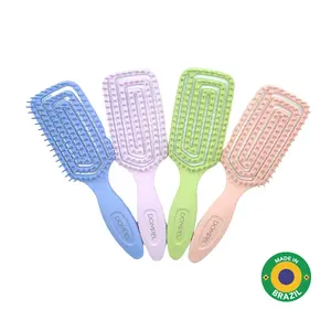 Dompel Hair Brush Inca – Set of 4 Detangling Brushes for Hair Extensions, Prevents Snagging on Tape, Keratin, Microlink, and Weft Bases – Colors Lilac, Rosé, Green, Blue