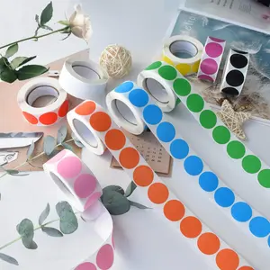 1000 Pieces 1 Inch Round Color Coding Labels Writable Circle Dot Labels Self Adhesive Color Round Stickers for Inventory Home Organize, File Classification(2 Rolls, ) Sticky Labels