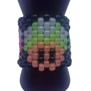 Kandi Mushroom Cuff-Kandi Glow Pony Beads-EDC Bracelets