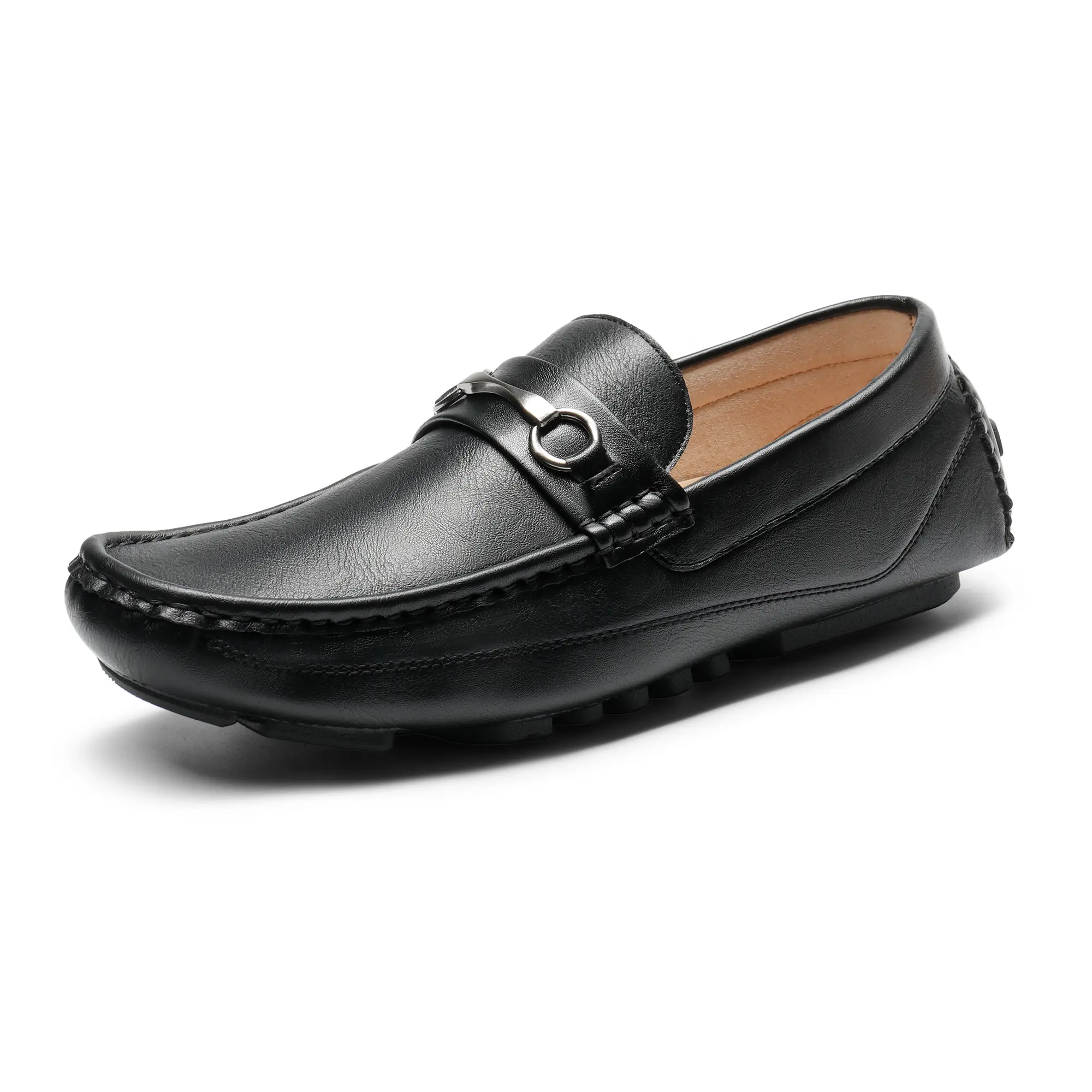 【BRUNO MARC Anniversary】 Men's Classic Leather Horsebit Check Style Loafers - Lightweight, Soft, Flat, Flexible Slip-On Footwear for Walking 【BRUNO MARC Anniversary】 Men's Classic Leather Horsebit Check Style Loafers - Lightweight, Soft, Flat, Flexible Slip-On Footwear for Walking