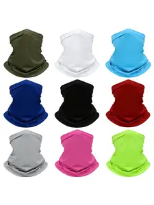5pcs/2pcs/1pc Unisex Solid Color Neck Gaiter Face Cover Windproof Dustproof Breathable Face Mask Scarf for Men Women Outdoor Sports Gift Hat