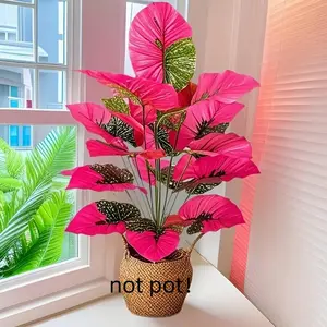 Realistic Decorative Tree for Rainforest, Large Full-Year Leaves Artificial Plant, Lifelike Artificial Tree, Indoor and Outdoor Use, No Pot Needed, Fake Plant Decoration, Artificial Outdoor Plants