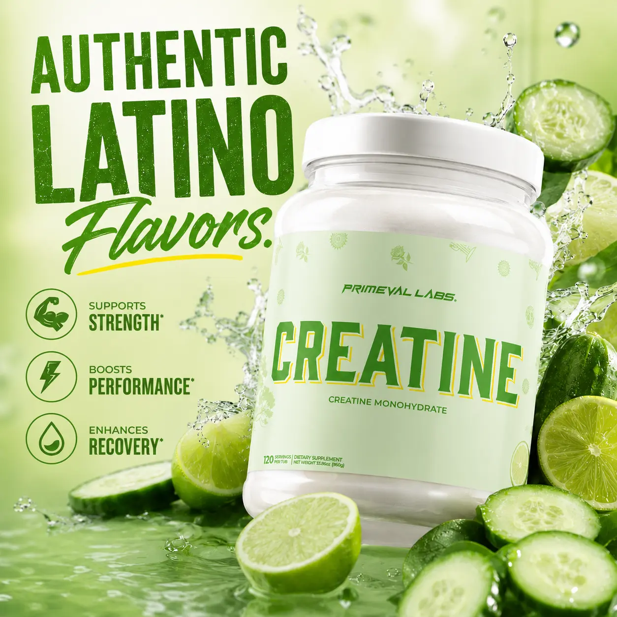 Primeval Labs Creatine Monohydrate Powder - 120 Servings and Travel Sticks, Agua Fresca Flavors, Zero Sugar Primeval Labs Creatine Monohydrate Powder - 120 Servings and Travel Sticks, Agua Fresca Flavors, Zero Sugar