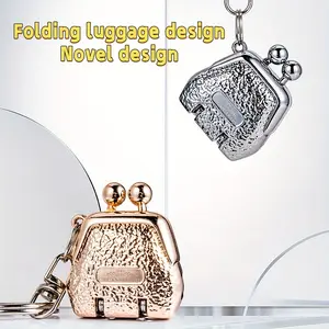 1PCS Stainless Steel Mini Fingernail Clipper with Keyring, Mini Bag-Shaped Folding Nail Clippers, Modern Mini Nail Clippers Keychain Set with Concave Blade and Built-in Nail File, Portable and Stylish Unscented Manicure Accessory for Fingernail Care
