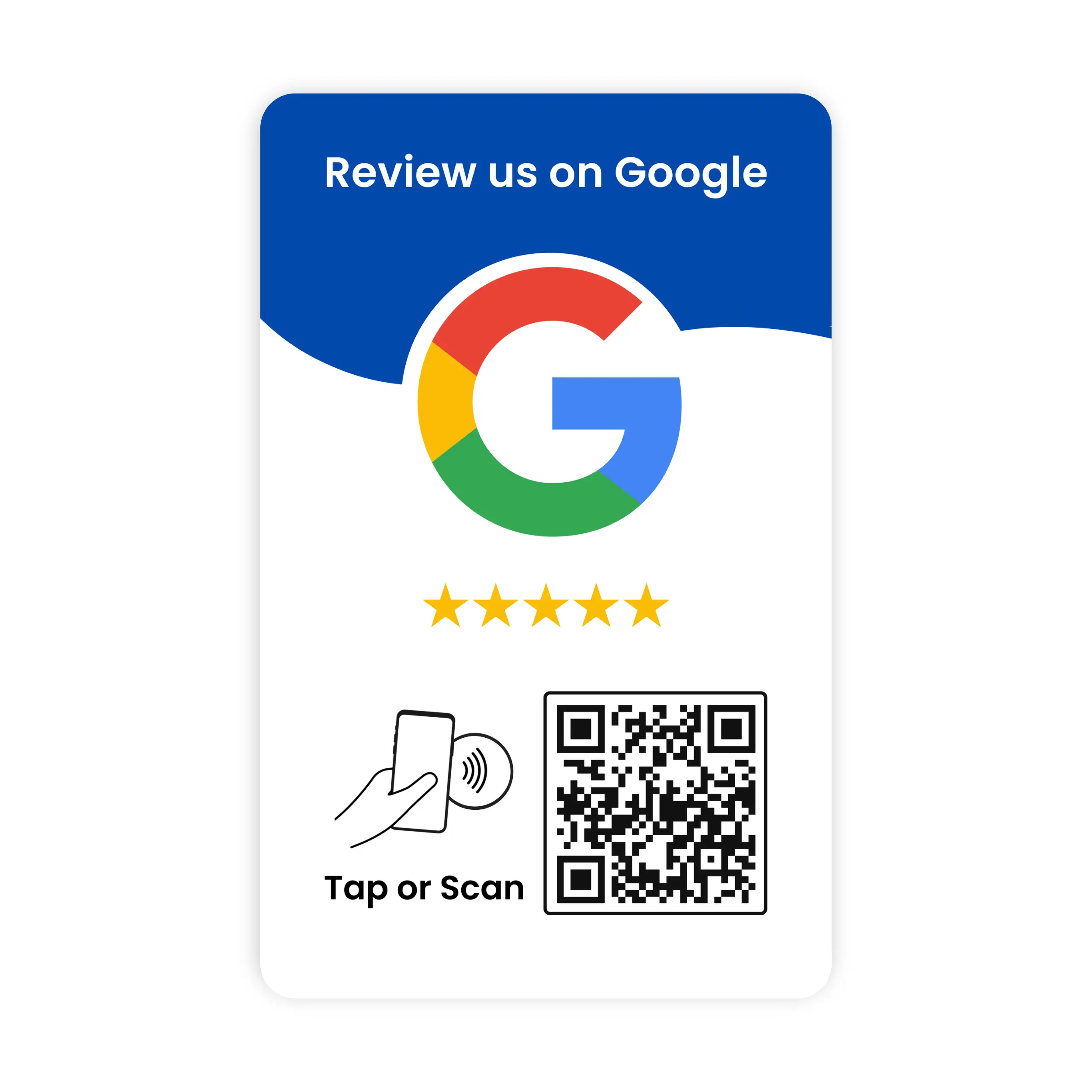 Tap Google Review Card for Business Credibility Enhancement with Happy Customer Testimonials