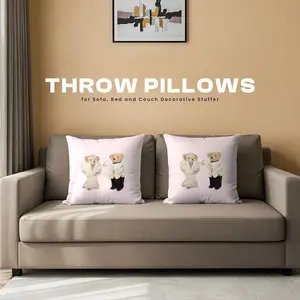 Minimalist Style Formal Bear Pillowcase Set Of Two, Elegant Gentleman Style, Multiple Styles Available, Skin-friendly And Breathable, Durable And Wrinkle-resistant, Suitable For Home Bedside Decoration, A Top Choice For Party Gifts