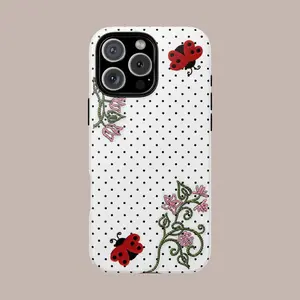 Polka Dot Ladybug Phone Case Cute Y2K Art Kawaii Floral Coquette Case for iPhone