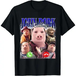 John Pork is Calling Meme 90s T-Shirt Unisex