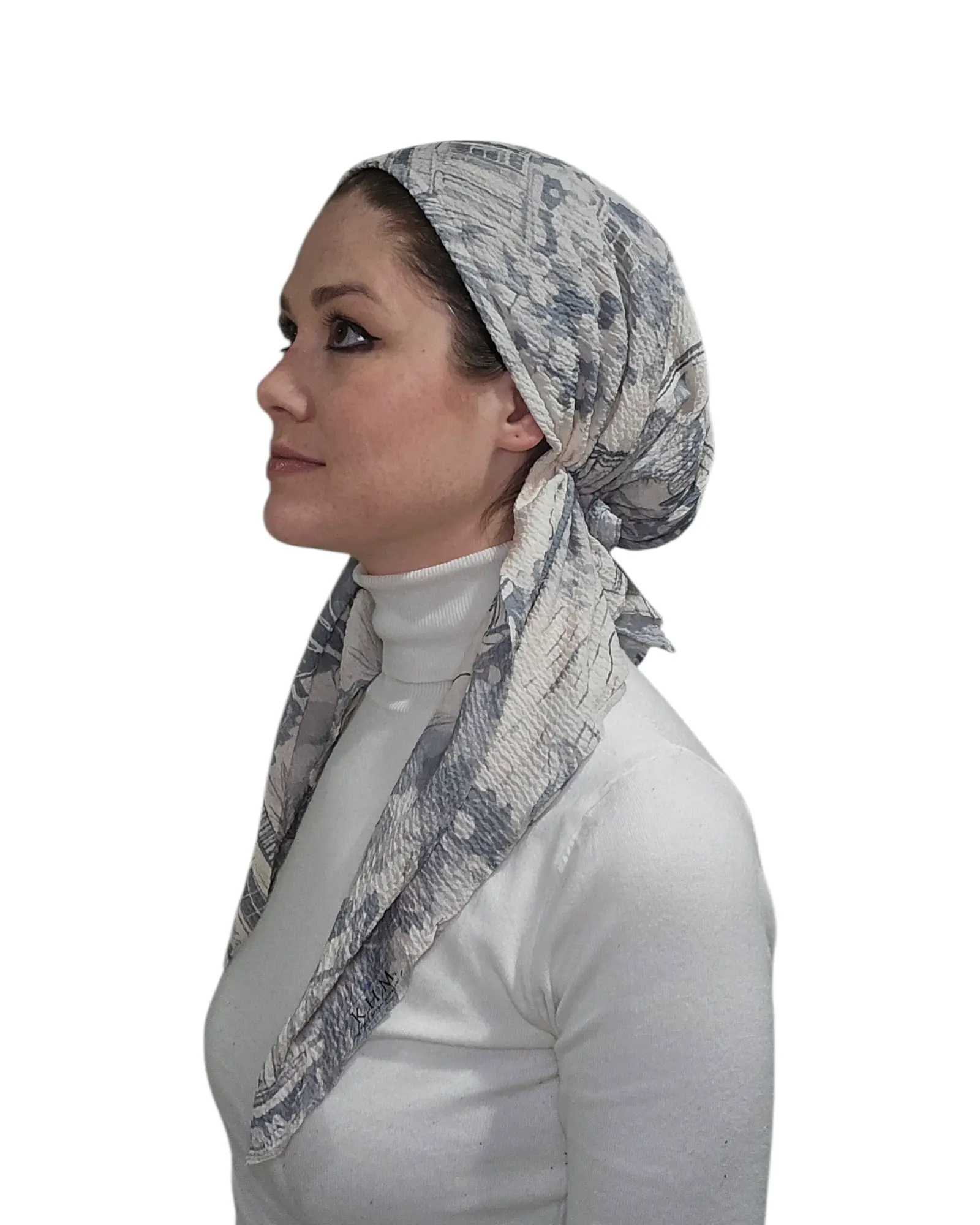 Gray City Toile Pretied Adjustable- Shorter Tails