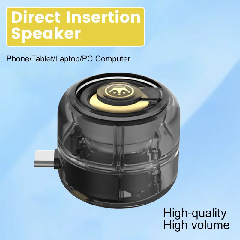 Lentorgi Mini Portable Speaker, Wireless Plug-in Speaker,Cell Phone Speaker Amplifier with Type-c Audio Interface,for Phone/Pad/Tablet/Computer,Gift for Men/Women