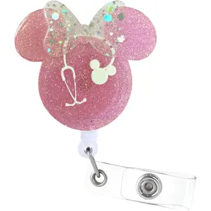Funny  Nurse Badge Reel - Glitter Badge Clip Retractable with ID Clip for Nurse  Name Tag Card Cute Badge Holder for  Student  Assistant  Student RN CNA ER Office Work