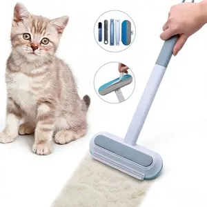 Multifunctional Pet Hair Removal Tool, Cat/Dog Hair Remover with Extra Long Handle,  Washable Grooming Tool, Cat Lint Squeegee for Furniture, Carpet, Clothes, Bedding, Car, Window Reusable Self-Cleaning Pet Hair Remover Brush